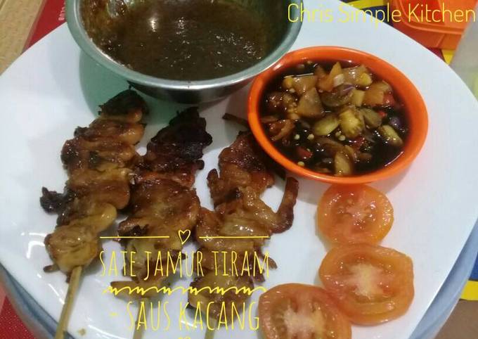 Wajib coba! Resep buat Sate Jamur Tiram saus Kacang yang nagih banget