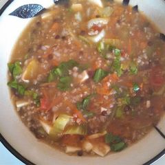 A picture of Delicious vegetable whole grain porridge/congee 全谷物蔬菜粥.