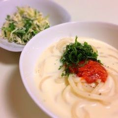 Cold Soy and Mentaiko Udon A picture of Cold Soy and Mentaiko Udon.