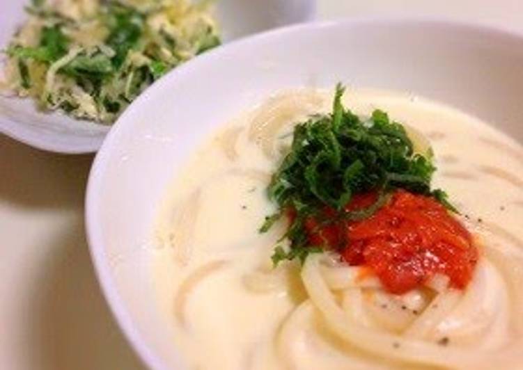 Simple Way to Make Any-night-of-the-week Cold Soy and Mentaiko Udon