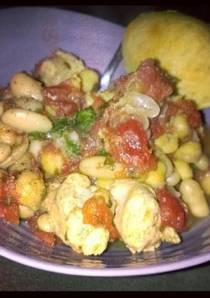 A picture of Chicken Sausage With Beans And Escarole.