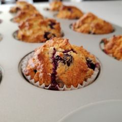 Blueberry Muffins A picture of Blueberry Muffins.