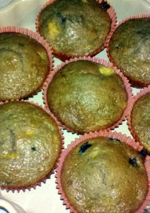 A picture of Cinnamon, Peach and Sultana muffins.
