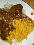 Smothered round tip sirloin beef steak