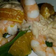 A picture of Sig's Prawn and Mandarin Pasta Salad.