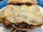 A picture of onions steak sandwich