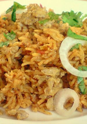 A picture of Scrambled Egg Briyani.