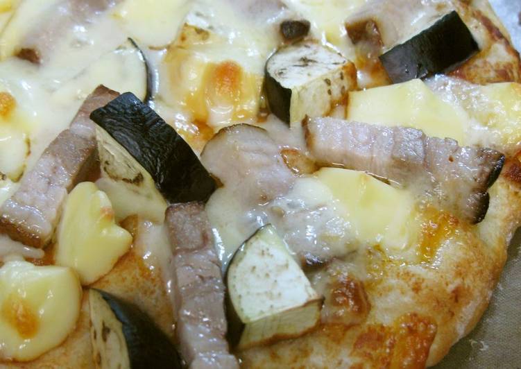 How to Prepare Super Quick Homemade Delicious Eggplant, Bacon &amp; Cheese Pizza