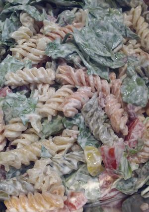 A picture of My BLT Pasta salad.