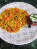 Carrot Khichdi with Curd masala Kadi