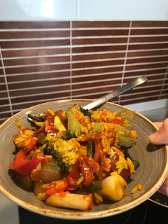 Una foto de Paella de verduras