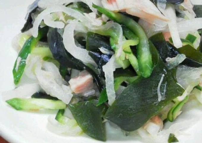 Simple Way to Make Super Quick Homemade Japanese-style Salad with Daikon Radish and Tuna