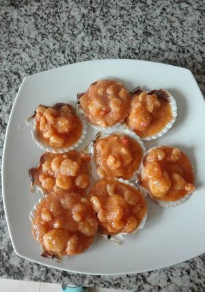 Una foto de Zamburiñas rellenas en salsa