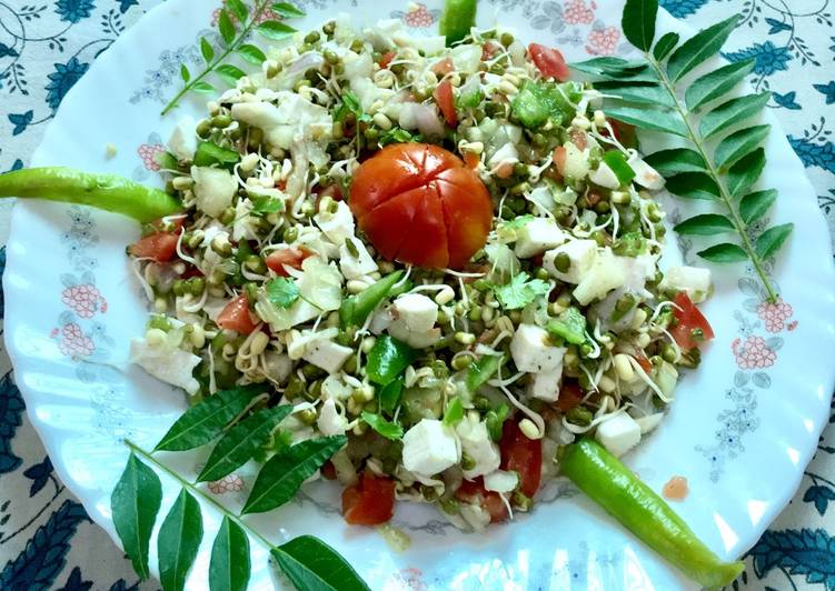 Simple Way to Prepare Super Quick Homemade Sprouted Moong diet salad