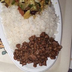 Rice,beans and cabbage sauce A picture of Rice,beans and cabbage sauce.