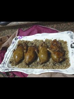 صورة لوصفة حمام محشي ارز