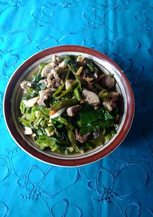 Foto resep Ampela ati ayam sayur genjer saus tiram