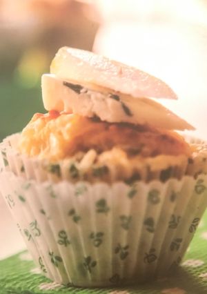 Una foto de Cupcakes de peras y queso roquefort