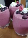 Milk Shake de frambuesas y arándanos con kéfir