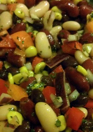 A picture of Mexican bean salad.