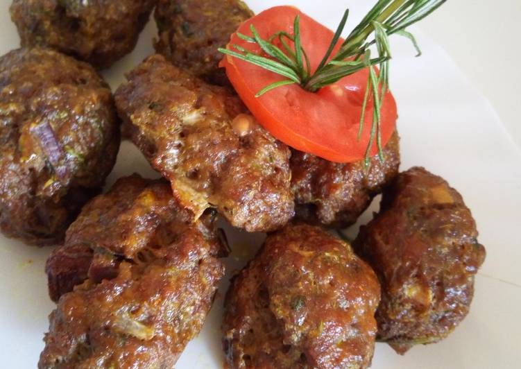 Steps to Prepare Perfect Baked Saucy Mini Kebabs