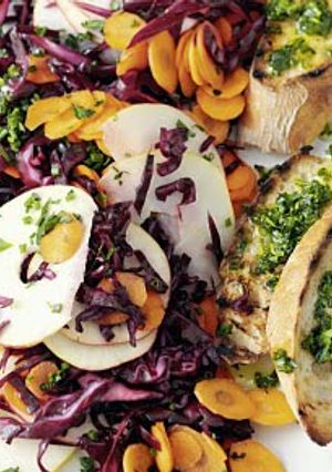 A picture of Raw Red Cabbage Salad (Vegan).