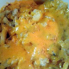 A picture of layered potatoes.