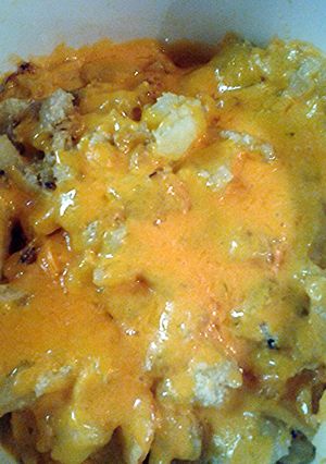 A picture of layered potatoes.