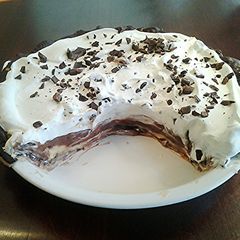 Vanilla and Chocolate Cream Pie with a Chocolate Lined Pastry Crust A picture of Vanilla and Chocolate Cream Pie with a Chocolate Lined Pastry Crust.