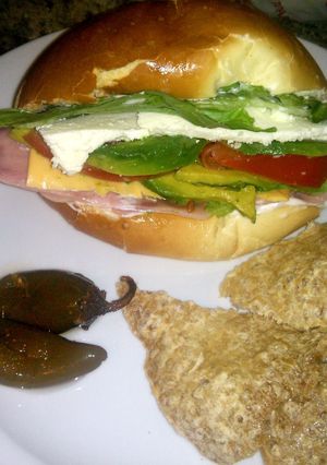 A picture of Mexican Ham Torta ( My way :P).