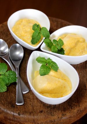A picture of Melt-in-your-mouth Kuri Kabocha Squash Mousse.