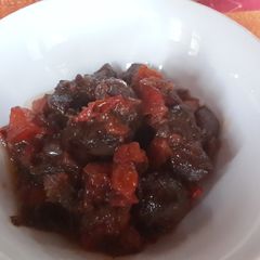 A picture of Namala's Tomato and onions beef liver.