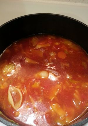 A picture of Rustic Vegetable Chickpea Soup.