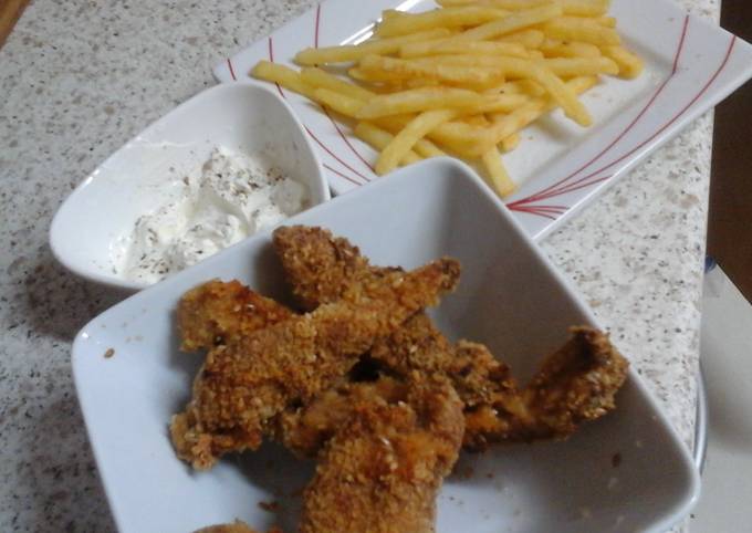 My Marinated Crispy Chicken Strips in Breadcrumbs 😋 Recipe