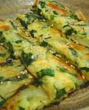 Jijimi (Korean Savory Pancakes) with Chinese Chives and Cheese