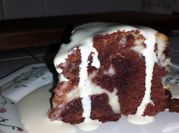 A picture of red velvet cheesecake