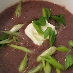 A picture of Black bean soup.