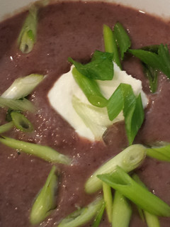 A picture of Black bean soup.