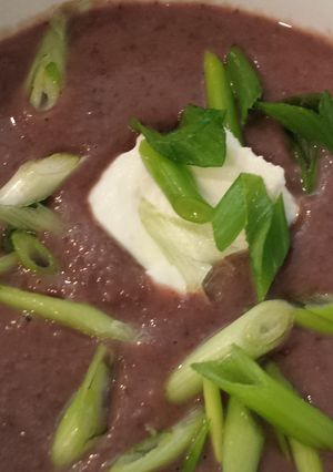 A picture of Black bean soup.
