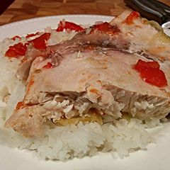 A picture of Grilled Swordfish with coconut oil.