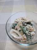 Spinach, Chikuwa, and Tuna with Mayo