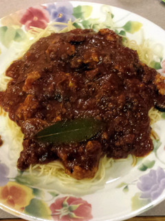 A picture of JR's crock pot spaghetti sauce.