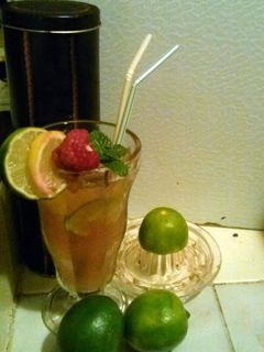 A picture of Mae's Raspberry Limeade..