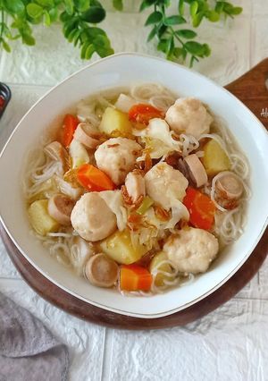 Foto resep Sop Bakso Sosis Sayur