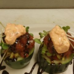 A picture of Fresh ahi tuna tartar.