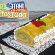 Brazo de gitano o pionono con crema tostada