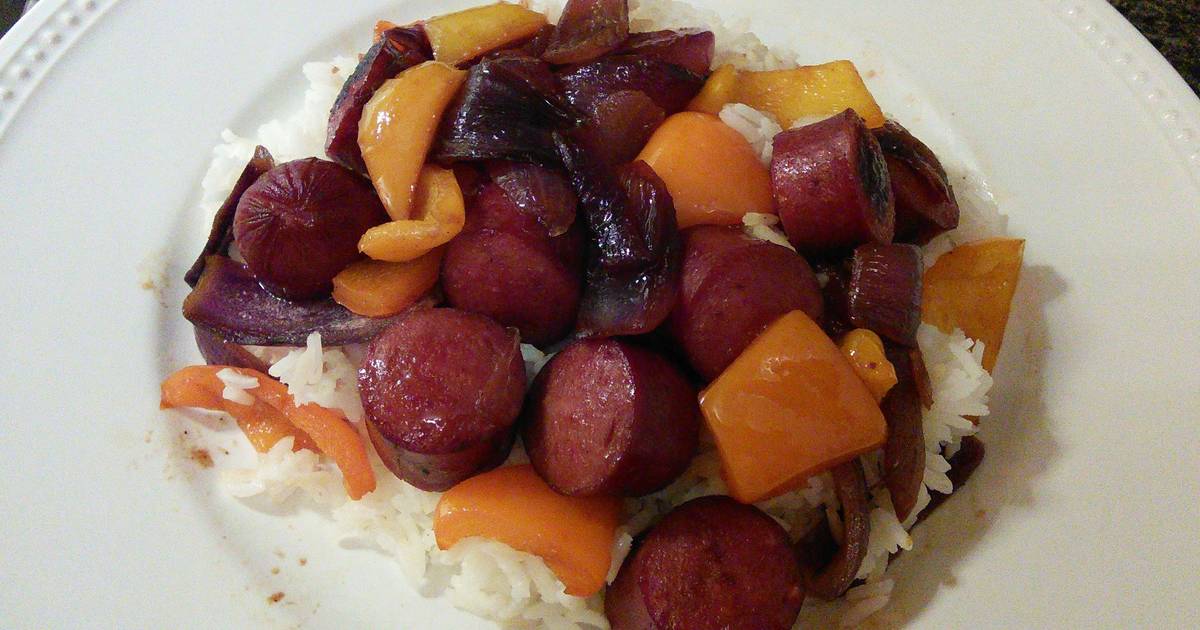 Polish Sausages With Onions and Sweet Peppers Recipe by Rosslyn Cookpad