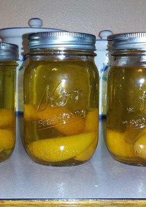 A picture of JRs Peach pie moonshine.
