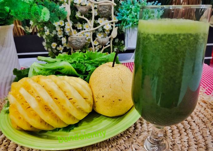 3 Cara Buat Jus Green Selada Pir Nanas Yang Lezat Cookandrecipe 