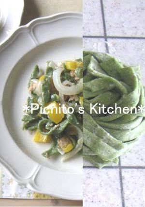 A picture of Raw Spinach Pasta.